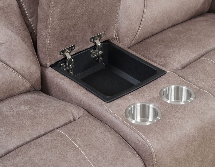 Aria Dual-Power Reclining Console Loveseat, Desert Sand - Image 2