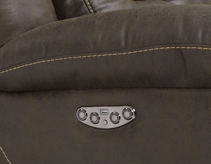 Aria Dual-Power Reclining Sofa, Saddle Brown - Image 7