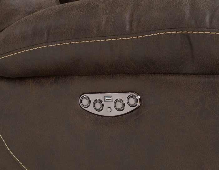 Aria 3-Piece Dual-Power Reclining Sectional, Saddle Brown - Image 4