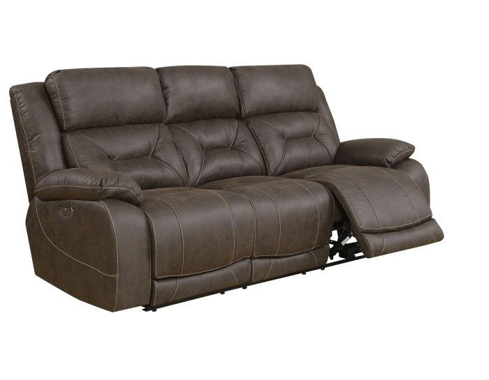 Aria Dual-Power Reclining Sofa, Saddle Brown - Image 6