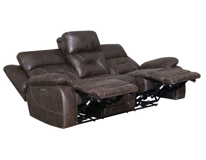 Aria Dual-Power Reclining Sofa, Saddle Brown - Image 5