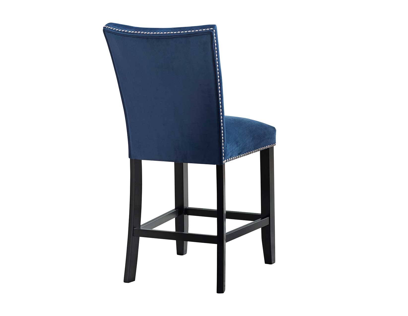 Camila Counter Stool, Blue Velvet - Image 4