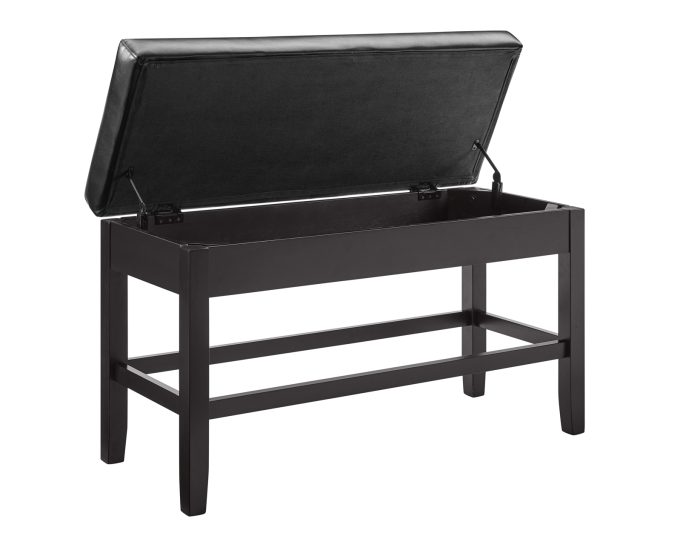 Carrara Black PU Storage Counter Bench - Image 4