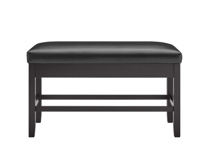 Carrara Black PU Storage Counter Bench - Image 5