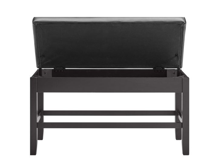 Carrara Black PU Storage Counter Bench - Image 6