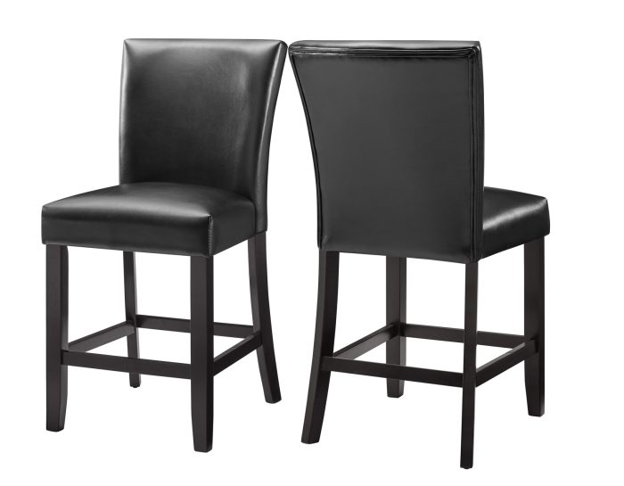 Carrara 24" Counter Stool,  Black Leatherette - Image 2