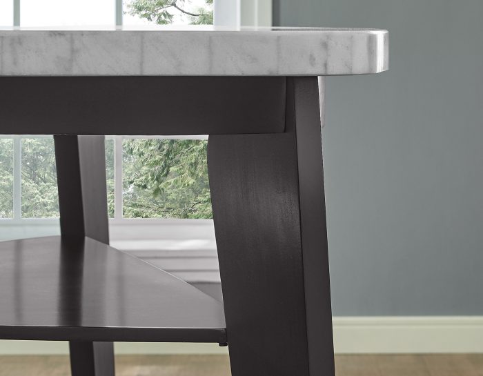 Carrara 60-inch Triangular Marble Top Counter Table - Image 3