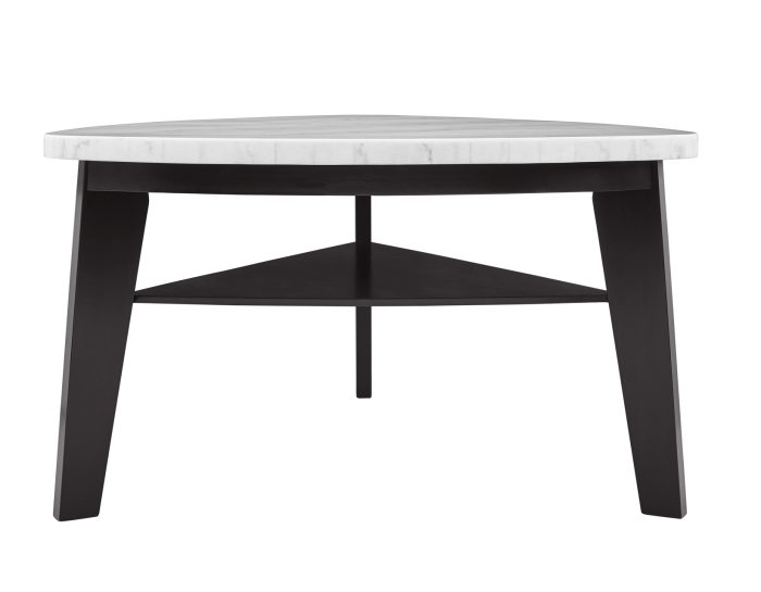 Carrara 60-inch Triangular Marble Top Counter Table - Image 4