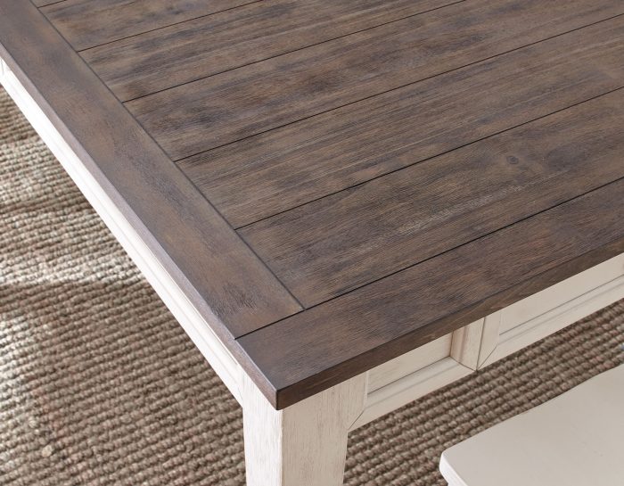 Cayla 64-80 inch Table w/16" Leaf - Dark Oak& White - Image 5