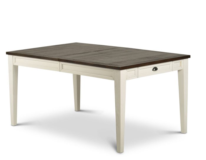 Cayla 64-80 inch Table w/16" Leaf - Dark Oak& White - Image 3