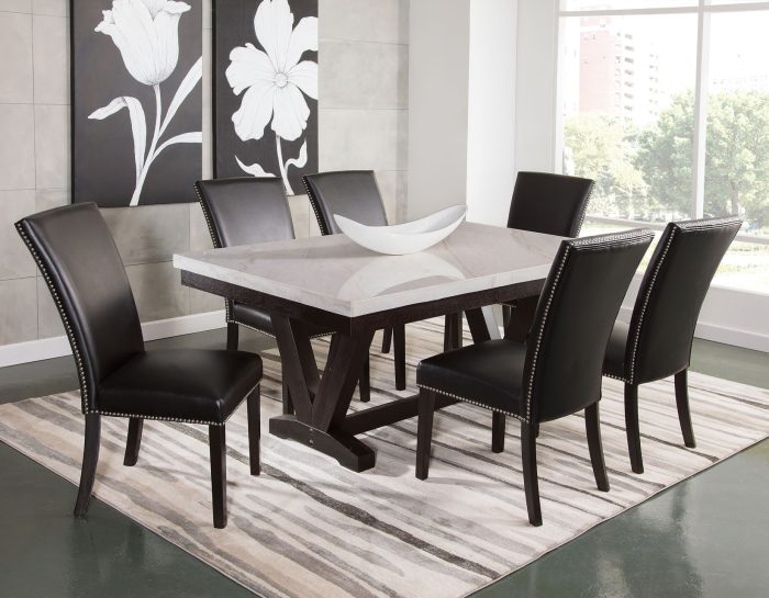 Finley 72 inch White Marble Top Dining Table - Image 4