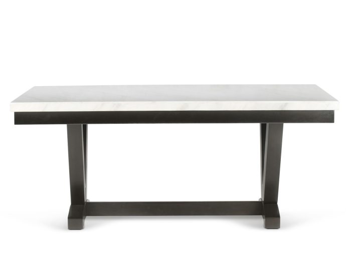 Finley 72 inch White Marble Top Dining Table - Image 3