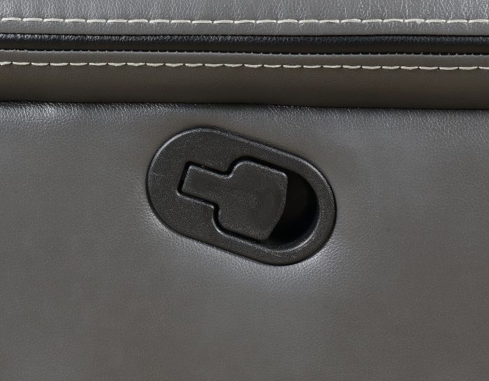 Isabella Manual Reclining Console Loveseat, Grey - Image 2