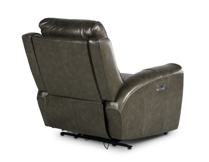 Laurel Dual-Power Leather Recliner, Grey - Image 12