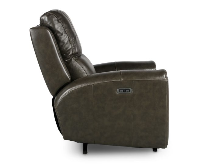 Laurel Dual-Power Leather Recliner, Grey - Image 7