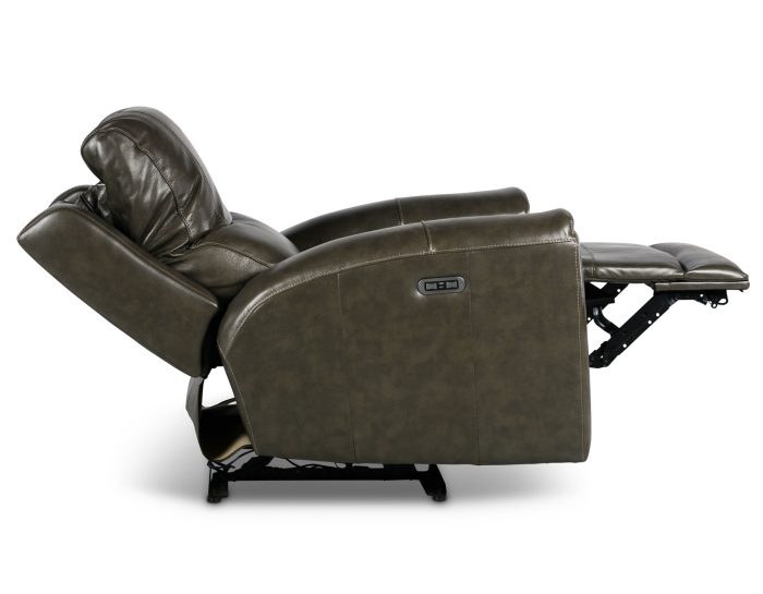 Laurel Dual-Power Leather Recliner, Grey - Image 9