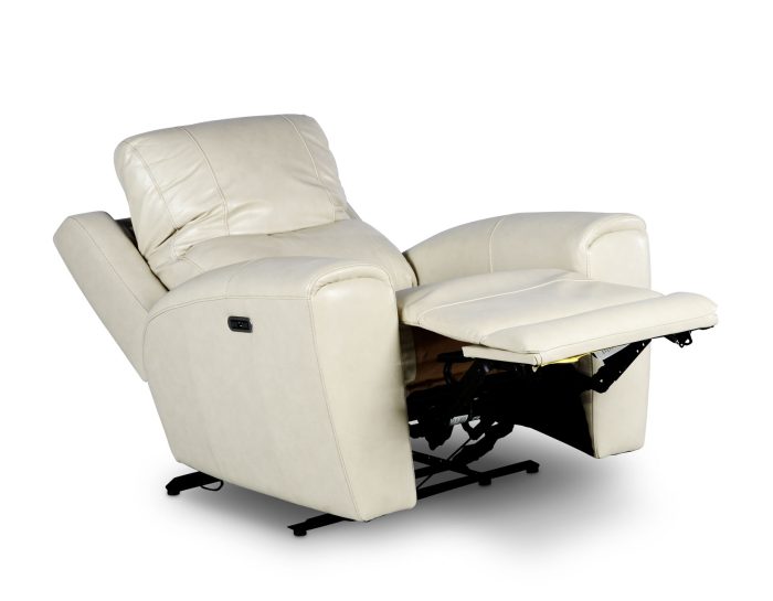 Laurel Dual -Power Leather Recliner, Ivory - Image 3
