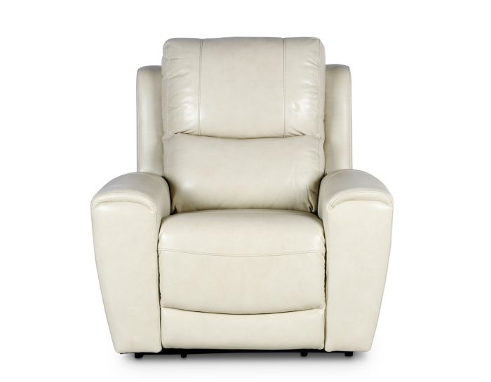 Laurel Dual -Power Leather Recliner, Ivory - Image 4