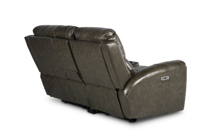 Laurel Dual-Power Reclining Console Loveseat, Grey - Image 8