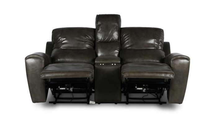 Laurel Dual-Power Reclining Console Loveseat, Grey - Image 5