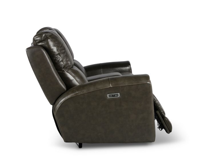 Laurel Dual-Power Reclining Console Loveseat, Grey - Image 6