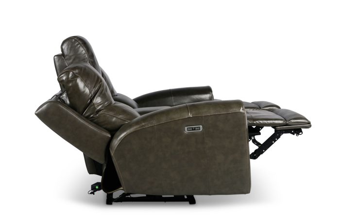 Laurel Dual-Power Reclining Console Loveseat, Grey - Image 7