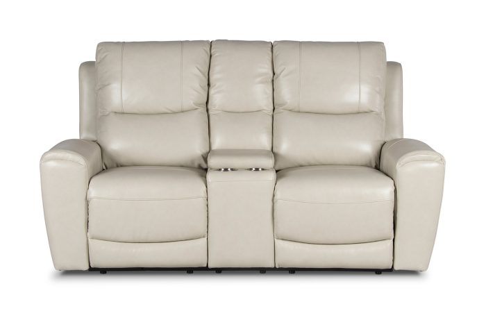 Laurel Dual-Power Reclining Console Loveseat, Ivory - Image 6
