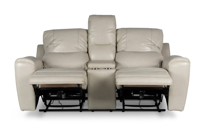 Laurel Dual-Power Reclining Console Loveseat, Ivory - Image 5