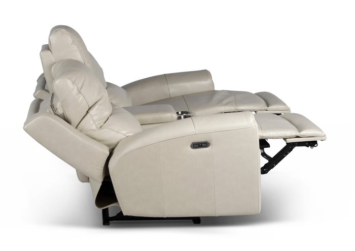 Laurel Dual-Power Reclining Console Loveseat, Ivory - Image 4