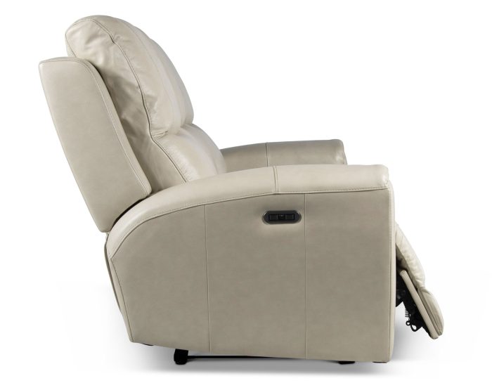 Laurel Leather Dual-Power Reclining Sofa, Ivory - Image 6
