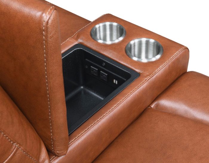 Natalia Dual-Power Reclining Console Loveseat, Coach - Image 10