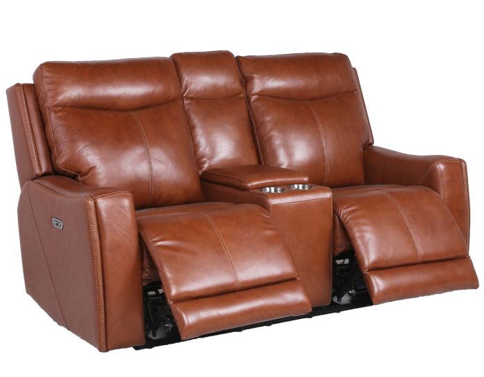 Natalia Dual-Power Reclining Console Loveseat, Coach - Image 2