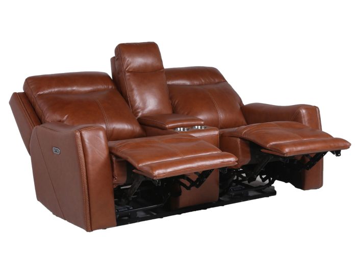 Natalia Dual-Power Reclining Console Loveseat, Coach - Image 3