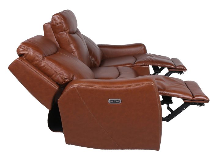 Natalia Leather Dual-Power Reclining Sofa, Coach - Image 5