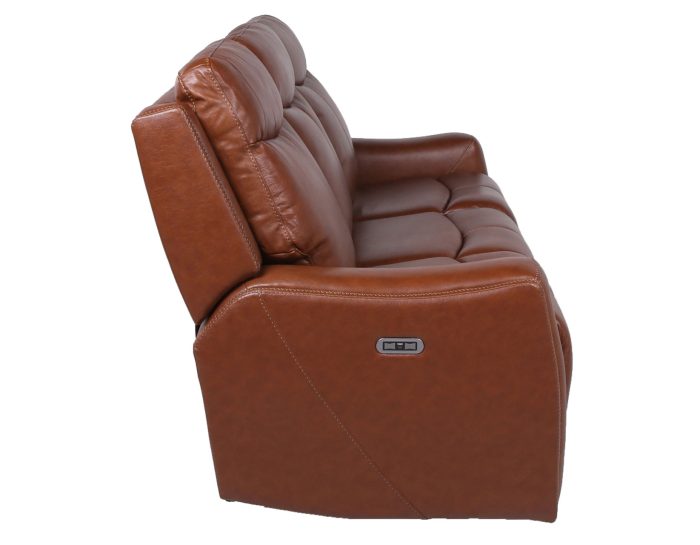 Natalia Leather Dual-Power Reclining Sofa, Coach - Image 6