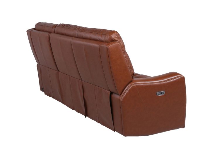 Natalia Leather Dual-Power Reclining Sofa, Coach - Image 7
