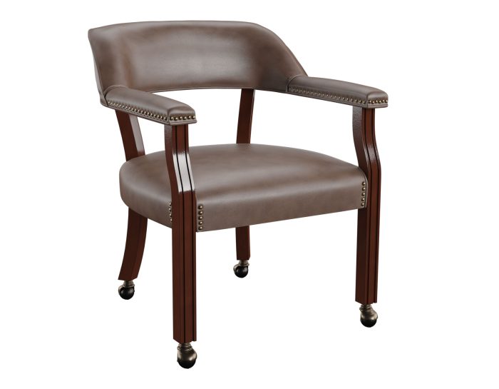 Tournament Arm Chair w/Casters - Brown - Image 4