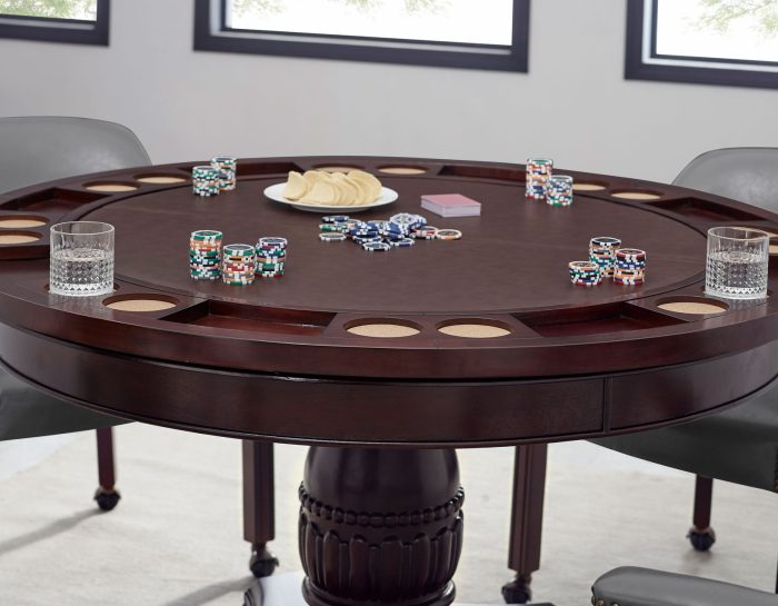 Tournament, Game Table and Chairs, 6-Piece, Brown<br>(Table & 4 Side Chairs) - Image 7