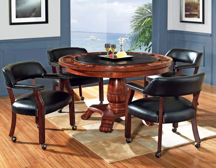 Tournament Game Table and Chairs, 6-Piece, Black<br>(Table & 4 Side Chairs) - Image 7