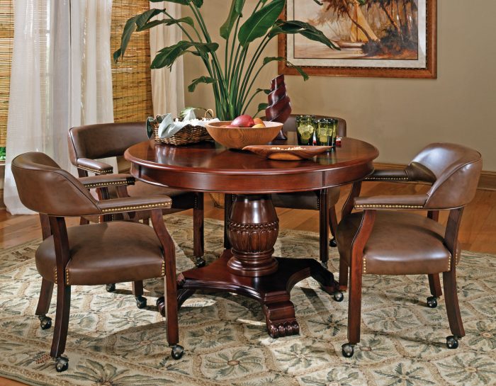 Tournament, Game Table and Chairs, 6-Piece, Brown<br>(Table & 4 Side Chairs) - Image 8