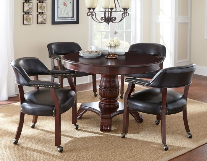 Tournament Game Table and Chairs, 6-Piece, Black<br>(Table & 4 Side Chairs) - Image 6