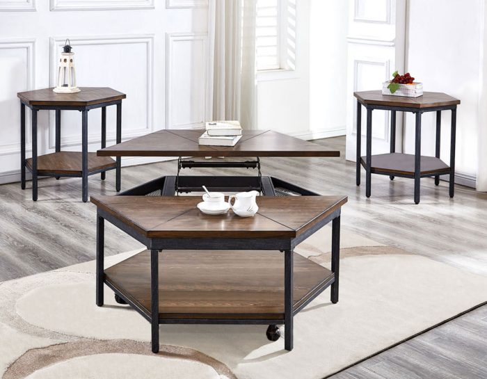 Ultimo Hexagon Lift-Top Cocktail Table w/Casters - Image 3