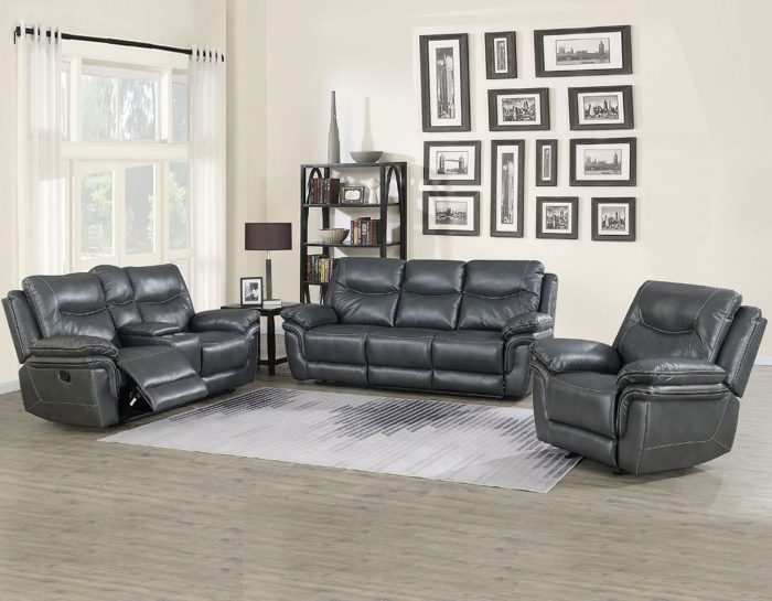 Isabella Manual Reclining Sofa, Grey - Image 2