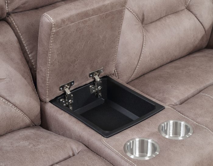 Aria 3-Piece Dual-Power Reclining Sectional, Desert Sand - Image 5