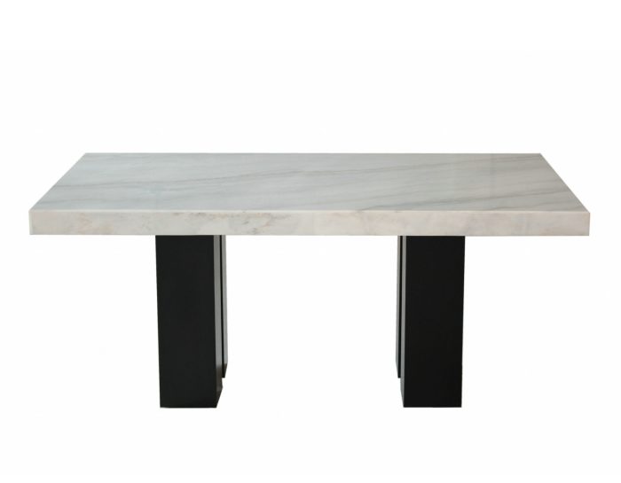 Camila Marble Dining Group<br>(Table & 4 Blue Velvet Side Chairs)<br>Black and Silver Side Chairs Can Be Added Optionally - Image 4