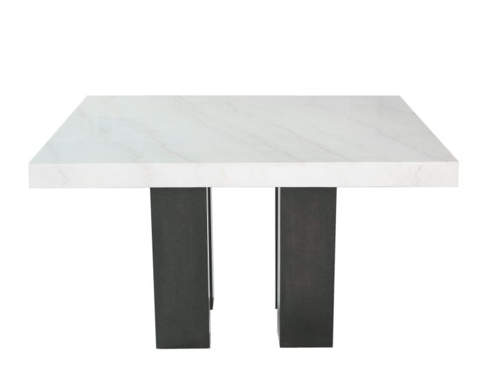 Camila 54 inch Square White Marble Top Dining Table - Image 2