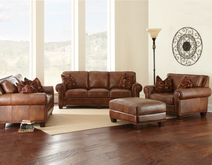 Silverado Leather 4-Piece Set<br>(Sofa, Loveseat, Chair & Ottoman)