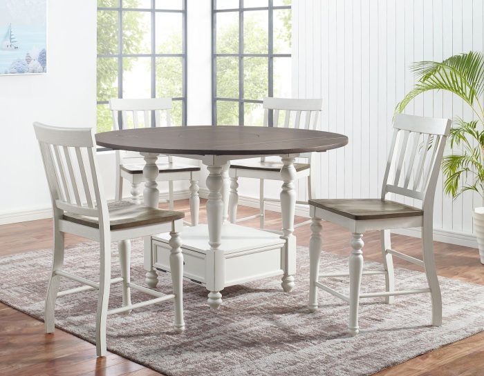 Joanna 5 Piece Drop-leaf Counter Set<br>(Counter Table & 4 Counter Chairs)
