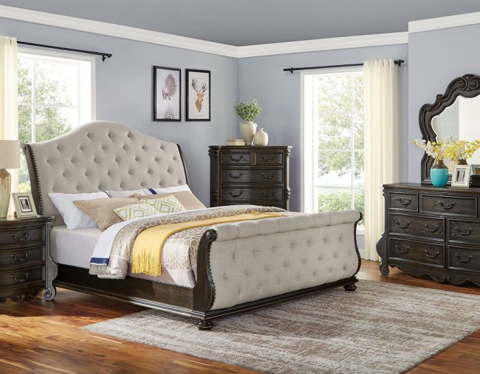 Rhapsody Sleigh 4-Piece King Set (King Bed/DR/MR/NS)