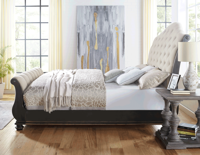Rhapsody Sleigh 4-Piece King Set (King Bed/DR/MR/NS) - Image 4